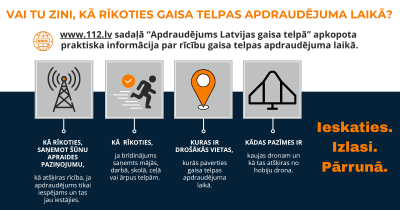 VUGD ieteikumi rīcībai Latvijas gaisa telpas apdraudējuma gadījumā