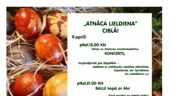 lieldienas ciblā afiša