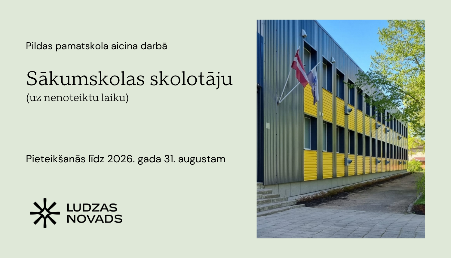 Pildas pamatskola aicina darbā 