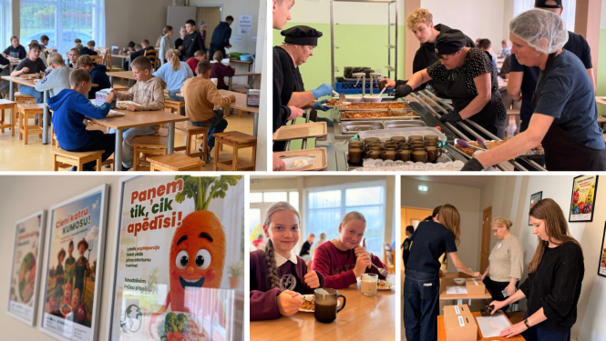 SchoolFood WasteSolutions: Skolēni Ludzas vidusskolā degustē jaunas receptes un novērtē ēdināšanas uzlabojumus jaunajā mācību gadā