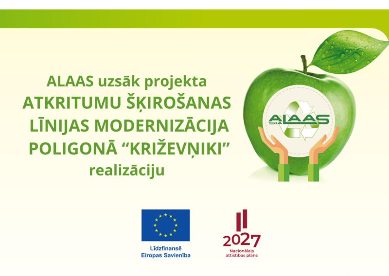 Publicitātes attēls - Parakstīts līgums par atkritumu šķirošanas līnijas modernizāciju poligonā “Križevņiki”