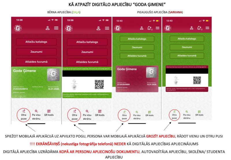 Kā atpazīt digitālo apliecību ''Goda ģimene''