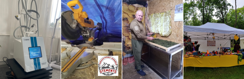 No modernām tehnoloģijām līdz pat senu amatu saglabāšanai! Attēlā redzami daži no biznesa ideju konkursa “Esi uzņēmējs Ludzas novadā 2025” ietvaros atbalstītajiem un jau realizētajiem projektiem