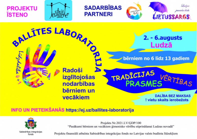 Radoši izglītojošas nodarbības bērniem un vecākiem “Ballītes laboratorija”