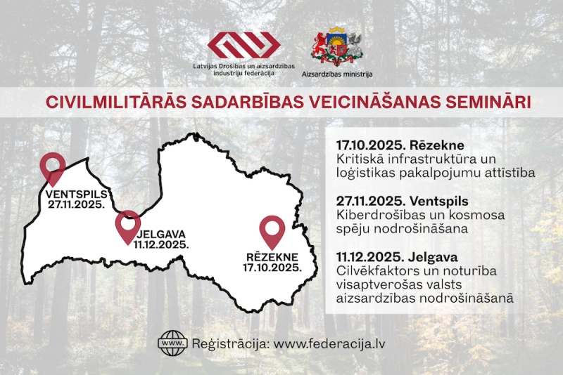 DAIF Latvija oktobrī aizsāks civilmilitārās sadarbības veicināšanas semināru ciklu