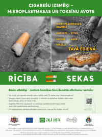Iedzīvotāji aicināti pievērst uzmanību cigarešu izsmēķu radītajam piesārņojumam vidē