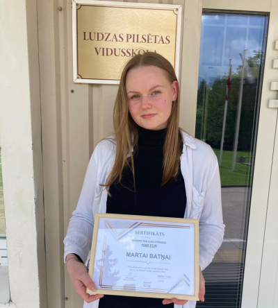 Piešķirta Ingrīdas Turlajas stipendija Ludzas pilsētas vidusskolas skolniecei Martai Batņai