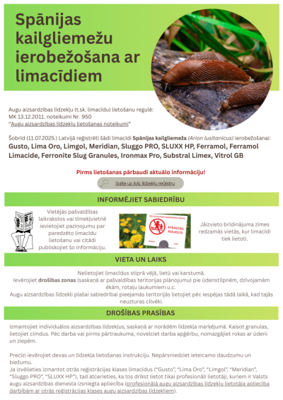 Buklets par Spānijas kailgliemežu ierobežšanu ar limacīdiem