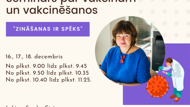 Notiks informatīvie semināri par vakcīnām un vakcināciju – “Zināšanas ir spēks”