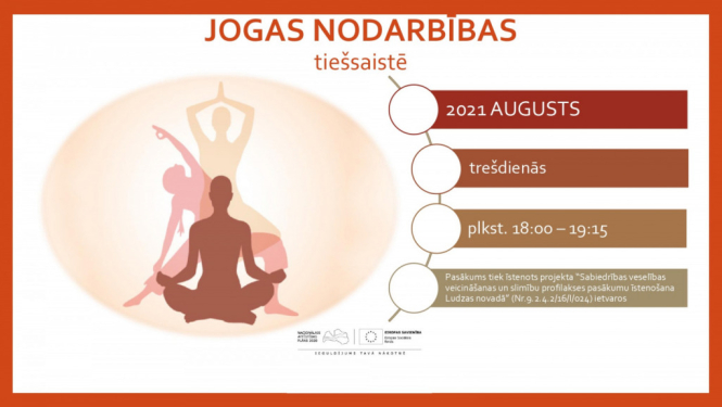 Augustā atsāksies jogas nodarbības tiešsaistē