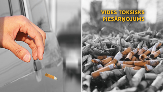 Iedzīvotāji aicināti pievērst uzmanību cigarešu izsmēķu radītajam piesārņojumam vidē