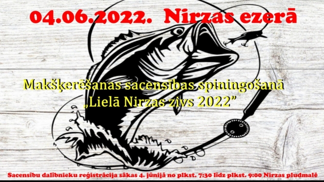 Makšķerēšanas sacensības spiningošanā “Lielā Nirzas Zivs”