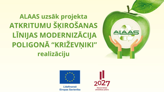 Publicitātes attēls - Parakstīts līgums par atkritumu šķirošanas līnijas modernizāciju poligonā “Križevņiki”