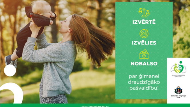 Iedzīvotājus aicina novērtēt pašvaldību atbalstu ģimenēm, piedaloties konkursa “Ģimenei draudzīgākā pašvaldība” balsojumā