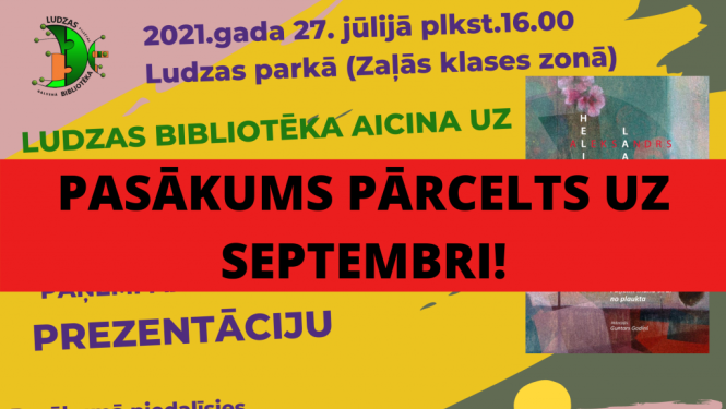 PASĀKUMS ATCELTS! Heli Lāksonenas un Aleksandra Čaka dialogs dzejā