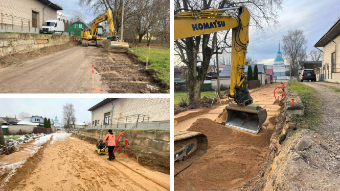 Strādnieku šķērsielā turpinās būvdarbi