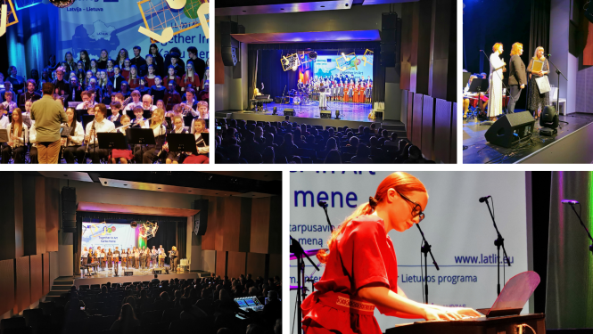 Attēlā: Mirkļi no projekta 'Together in Art' koncerta Molētos, kur uz vienas skatuves tikās Ludzas novada un Lietuvas jaunie mūziķi. Šis koncerts un keramikas izstāde priecēs skatītājus tepat Ludzā - 24. februārī!