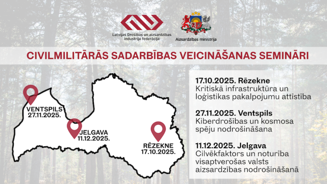 DAIF Latvija oktobrī aizsāks civilmilitārās sadarbības veicināšanas semināru ciklu
