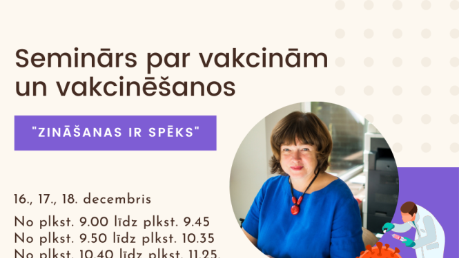 Notiks informatīvie semināri par vakcīnām un vakcināciju – “Zināšanas ir spēks”