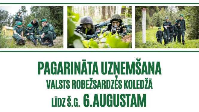 Pagarināta uzņemšana mācībām Valsts robežsardzes koledžā