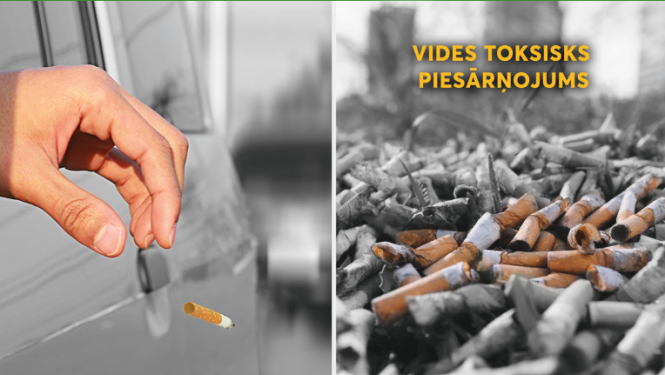 Iedzīvotāji aicināti pievērst uzmanību cigarešu izsmēķu radītajam piesārņojumam vidē