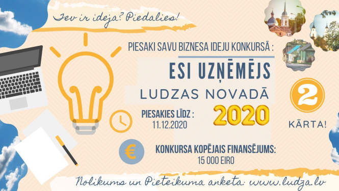 Piedalies biznesa ideju konkursa “Esi uzņēmējs Ludzas novadā 2020” II kārtā!