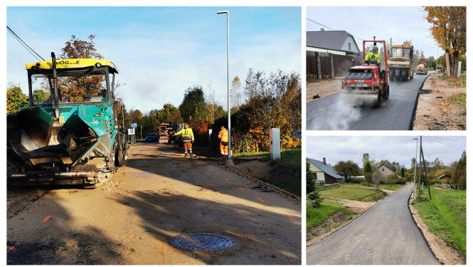 L. Paegles ielā Ludzas pilsētā ieklāts jauns asfalta segums