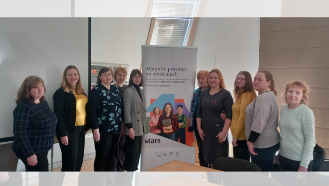 Ludzas novada bibliotekāri, projekta koordinatore un karjeras konsultante seminārā Rēzeknē.