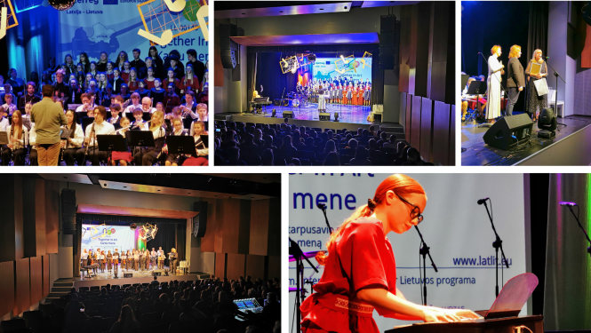 Attēlā: Mirkļi no projekta 'Together in Art' koncerta Molētos, kur uz vienas skatuves tikās Ludzas novada un Lietuvas jaunie mūziķi. Šis koncerts un keramikas izstāde priecēs skatītājus tepat Ludzā - 24. februārī!