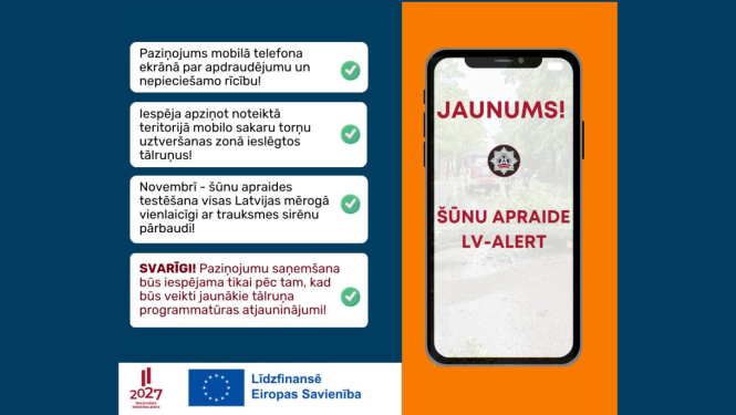 Vizuālis - Ceturtdien Latvijā pirmo reizi nosūtīts šūnu apraides paziņojums