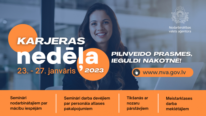 23. janvārī sākas NVA Karjeras nedēļa “Pilnveido prasmes, ieguldi nākotnē!”
