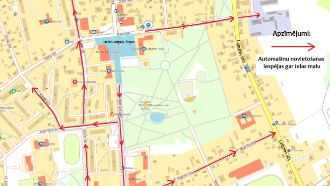 Lielā latgaļu tirgus satiksmes ierobežojumu karte