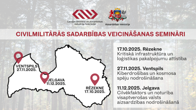 DAIF Latvija oktobrī aizsāks civilmilitārās sadarbības veicināšanas semināru ciklu