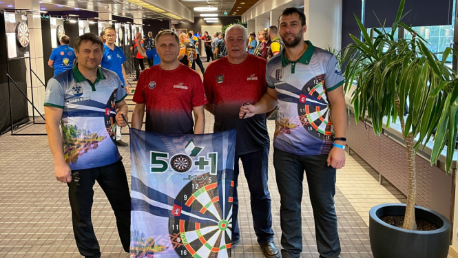 Attēlā: Vīru komanda, no kreisās – G. Ozoliņš, L. Naglis, A. Šutka, J. Kondrāts.