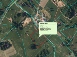 Izvietojuma grafiskais attēlojums Ludzas novada pašvaldībai piekritīgās zemes vienības Zaļesjes pagastā teritorijā  ar kadastra apzīmējumu 68960020307, 1,4 ha platībā izvietojuma shēma
