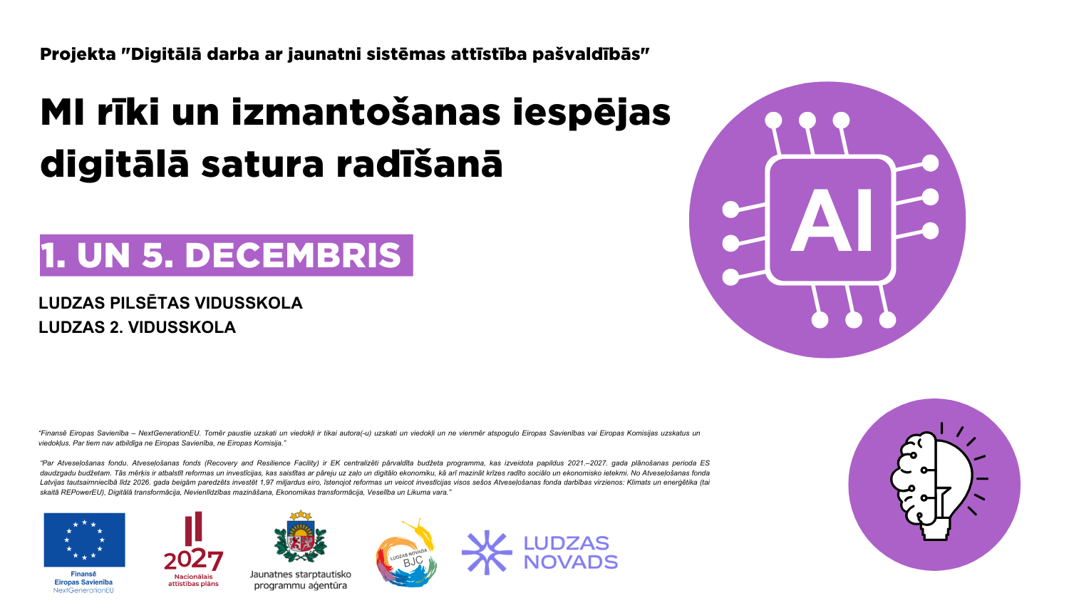 Vidusskolēni apgūs mākslīgā Intelekta (MI) rīkus digitālā satura radīšanai