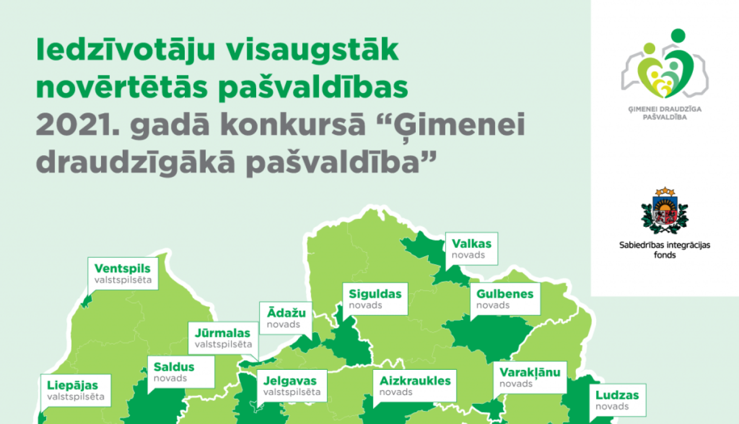 Noskaidrotas iedzīvotāju visaugstāk novērtētās ģimenēm draudzīgās pašvaldības Latgales plānošanas reģionā