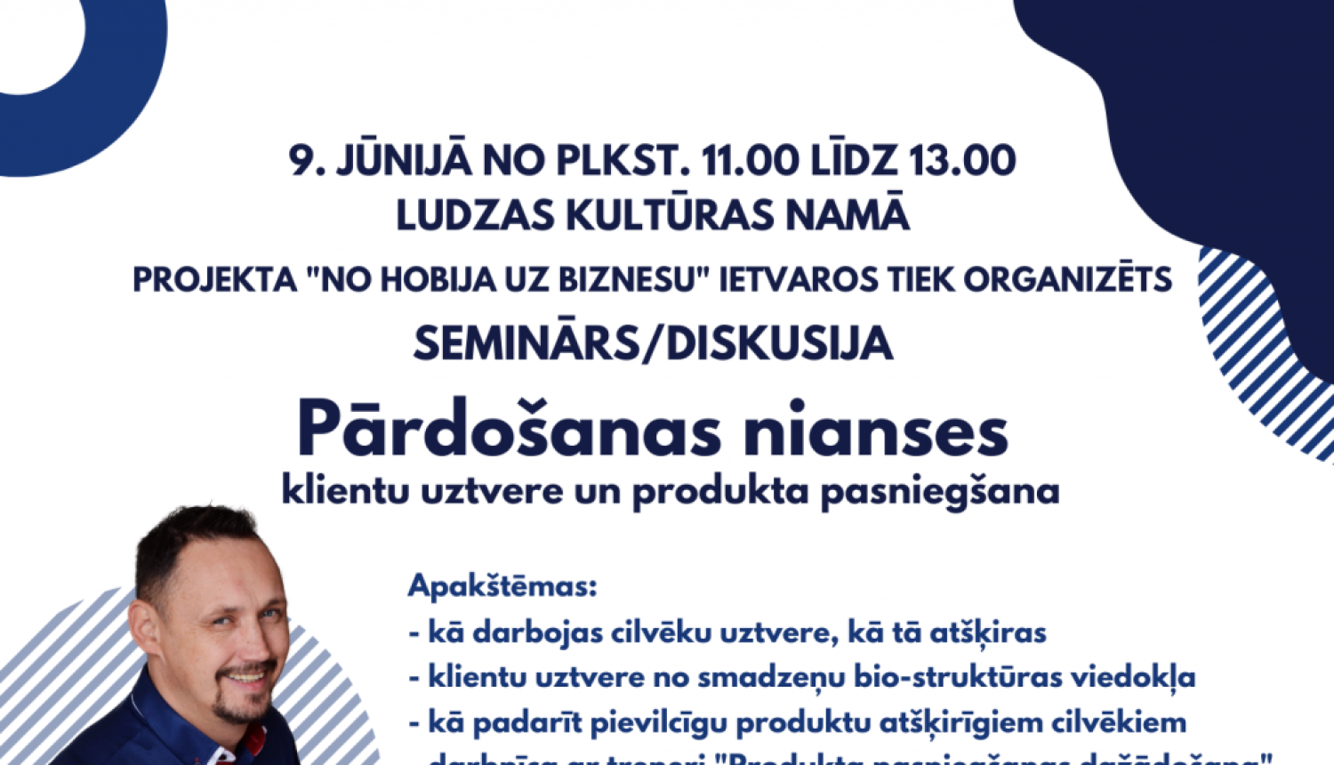 Piedalies seminārā “Pārdošanas nianses: klientu uztvere un produkta pasniegšana”!