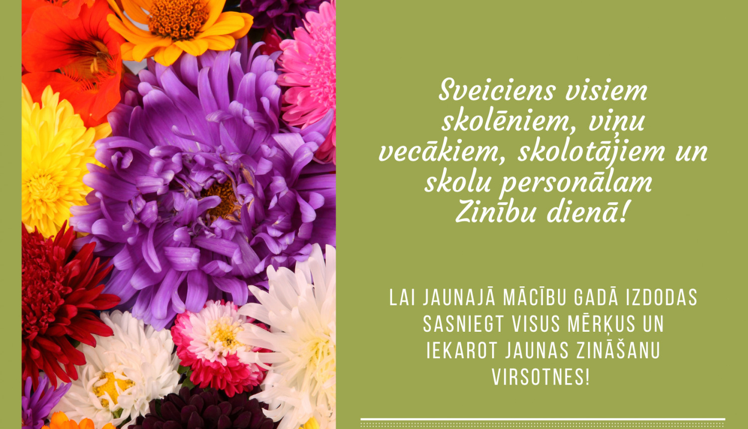 Sirsnīgs sveiciens Zinību dienā!