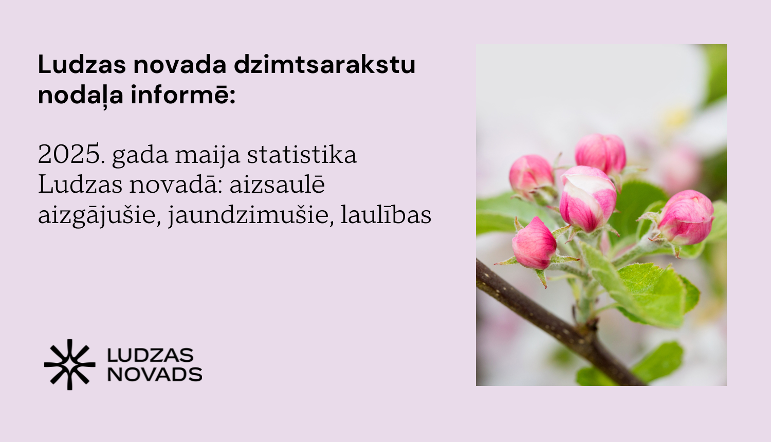 2025. gada maija statistika Ludzas novadā: aizsaulē aizgājušie, jaundzimušie, laulības