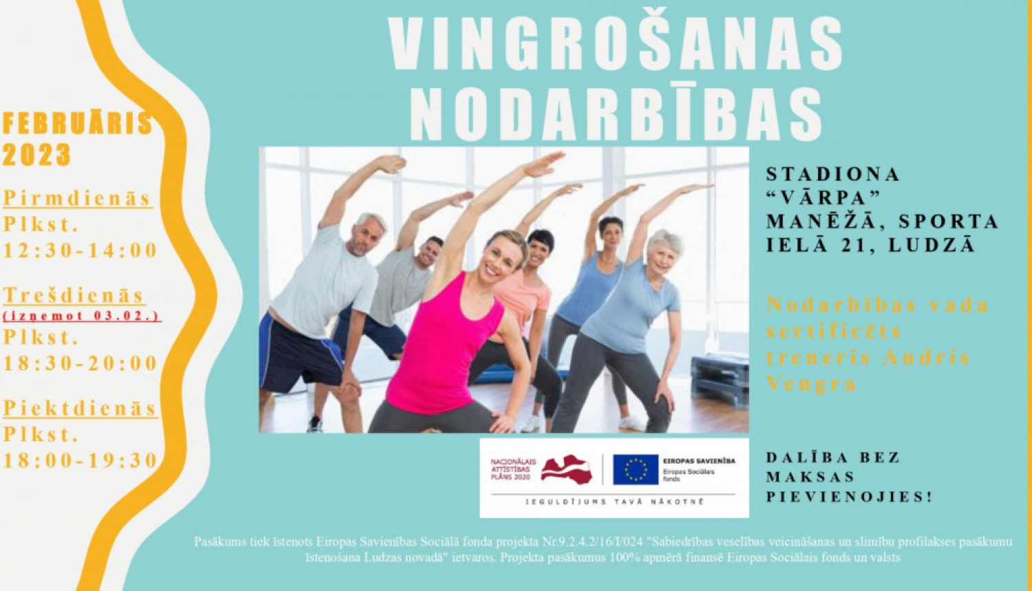 Izmaiņas vingrošanas nodarbību grafikā plakāts