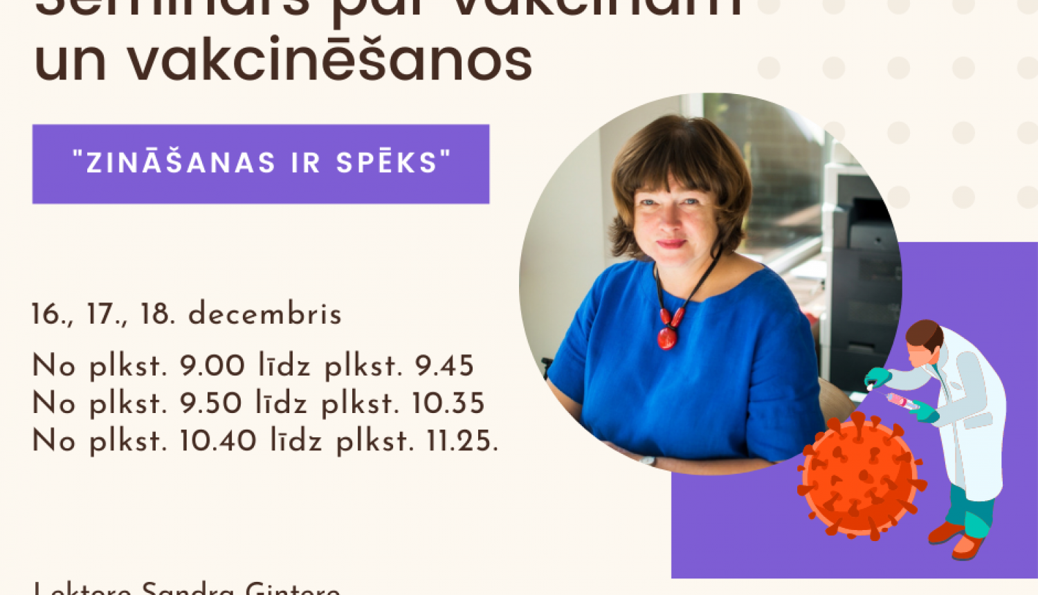 Notiks informatīvie semināri par vakcīnām un vakcināciju – “Zināšanas ir spēks”